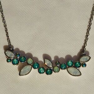 Elegant Silver and Green Necklace